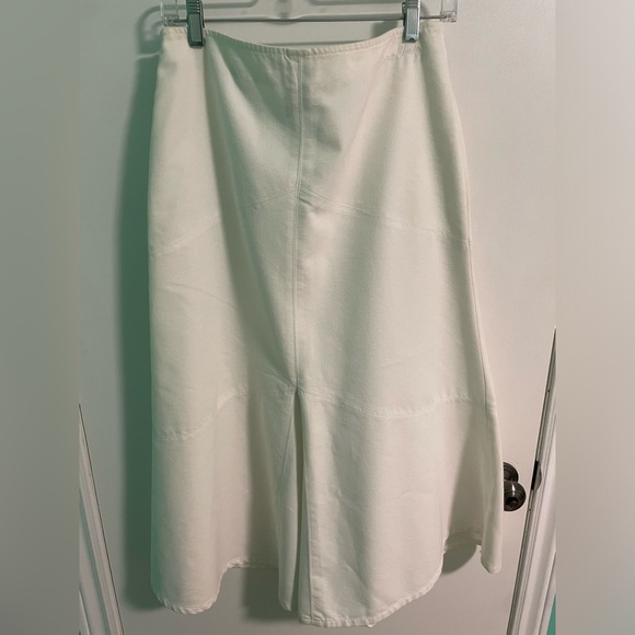 Simon Chang Denim White Midi Skirt - Picture 2 of 8